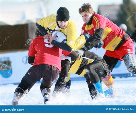 Snow Rugby International Tarvisio Editorial Stock Image Image Of