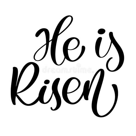 He Is Risen Text Christian Hand Lettering Calligraphy Greeting