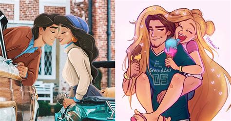Disney Couples Like Youve Never Seen Them Before Disney Couples Disney Fan Art Disney Sketches