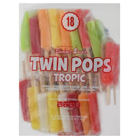 Save On Budget Saver Twin Ice Pops Tropic Flavors 18 Ct Order Online