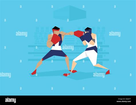 Illustration Of Two Male Boxers Competing In Event Stock Vector Image