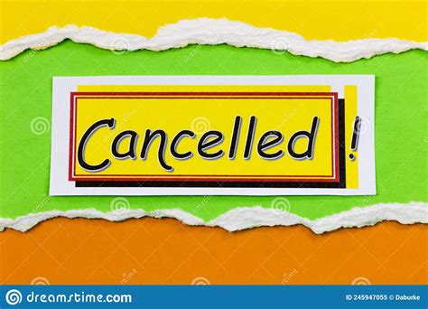 Cancelled Sign Isolated Label Restricted Venue Cancel Banner Notice