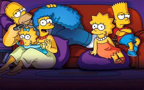 Wallpaper The Simpsons Homer Simpson Marge Simpson Bart Simpson Lisa Simpson Maggie