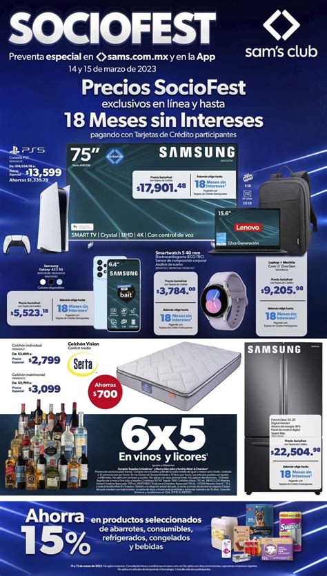 Cuponera Sams Club Socio Fest Folleto Preventa 14 y 15 de marzo 2023