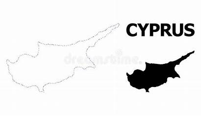 Cyprus Map Kaart Insel Gestippelde Eiland Naam