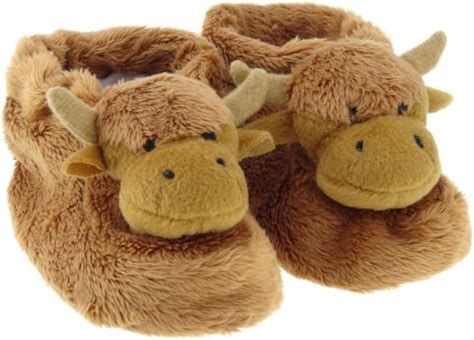 Cute Brown Scottish Highland Cow Toddler Slipper Boots Bootees With