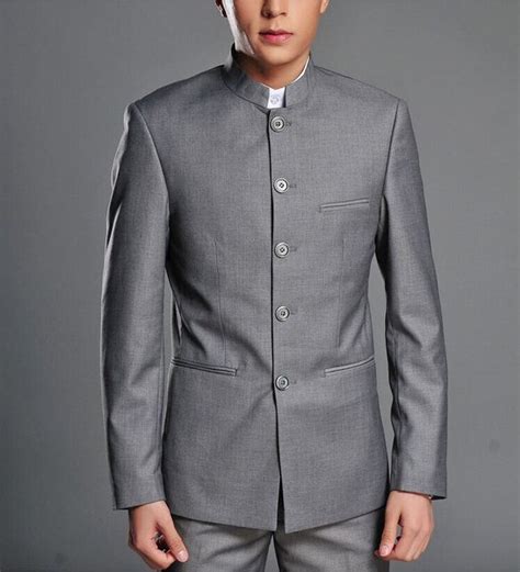 Classic Mens Chinese Collar Zhongshan Suit Folk Style To Suitslim