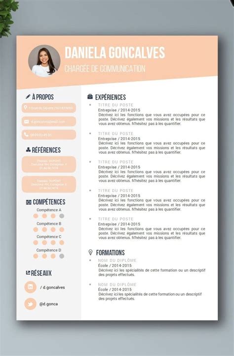 Resume in french / cv en français. Are you looking for a editable resume template? Sign up for our job hunting ideas and download ...