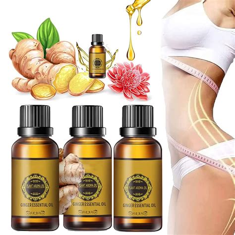 3pcs ginger essential oil plant aroma oil belly drainage ginger oil slimming tummy
