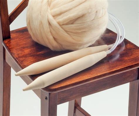Handmade Wooden Needles For A Giant Knitting Both For Beginners And
