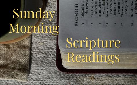 Sunday Morning Scripture Readings Bible Study