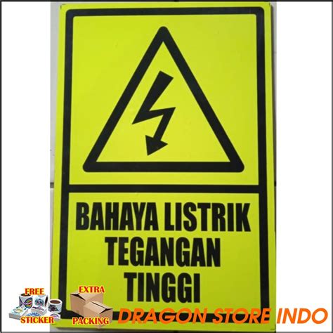 Jual Promo Sign Rambu K3 Awas Bahaya Tegangan Tinggi Pln Plat Acrylic