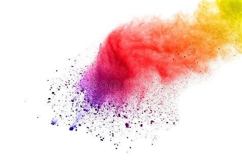 Colorful Powder Explosion On White Backgroundpastel Color Dust