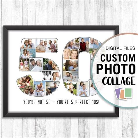50th Birthday Collage 50th Anniversary Photo Collage 50 Etsy 50th