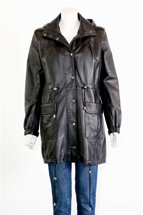 Womens Hooded Leather Parka Coat Radford Leather Fashions Quality