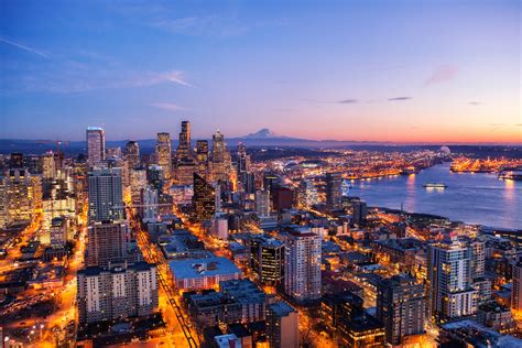 Seattle Skyline At Night View 4k Hd World 4k Wallpapers Images