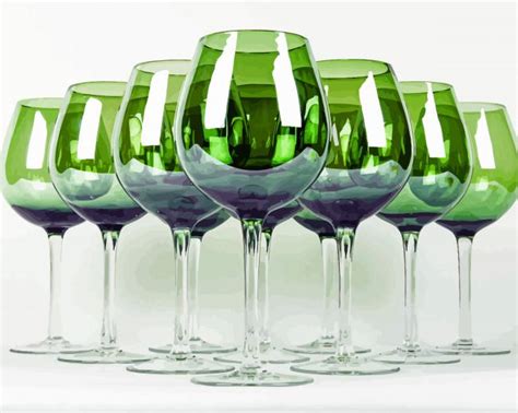 Green Wine Glasses Paint By Number Painting By Numbers