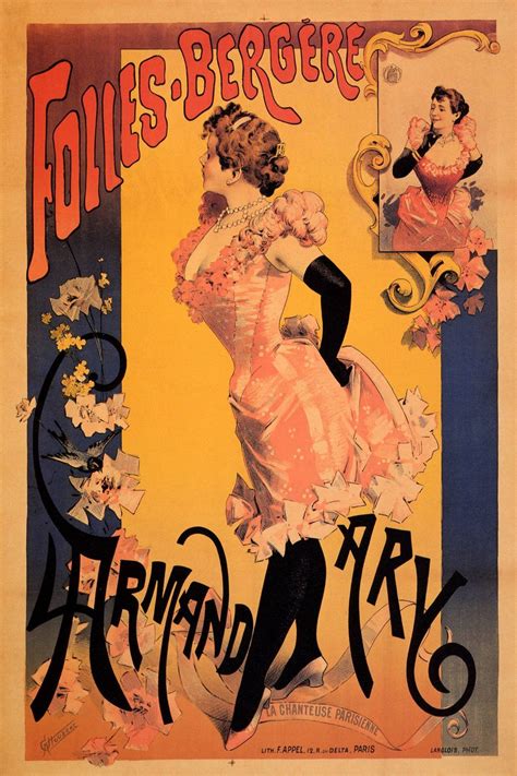 folies bergere artist dress theater show cabaret france french vintage poster poster canvas