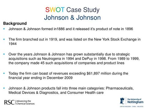 Ppt S W O T Case Study Johnson And Johnson Powerpoint Presentation Id