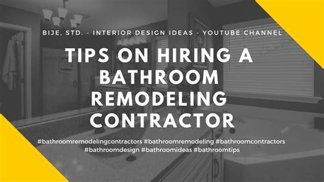 Tips On Hiring A Bathroom Remodeling Contractor Youtube