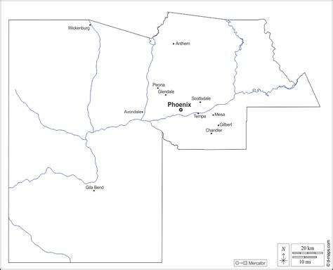 Condado De Maricopa Mapa Gratuito Mapa Mudo Gratuito Mapa En Blanco