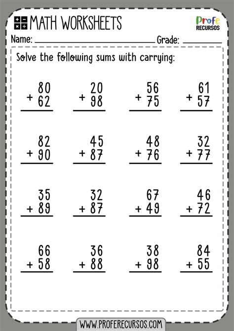 Addition With Regrouping 2nd Grade Math Worksheets Free 2nd Grade