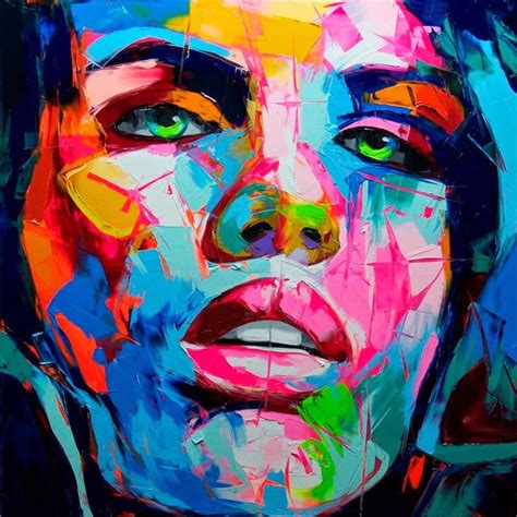 Abstract art painting sad faces. Abstract Face Painting Nielly Francoise Oil Wall Artworks ...