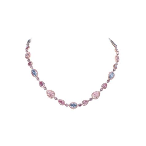 Pink Blue And White Diamond Necklace Moussaieff Moussaieff