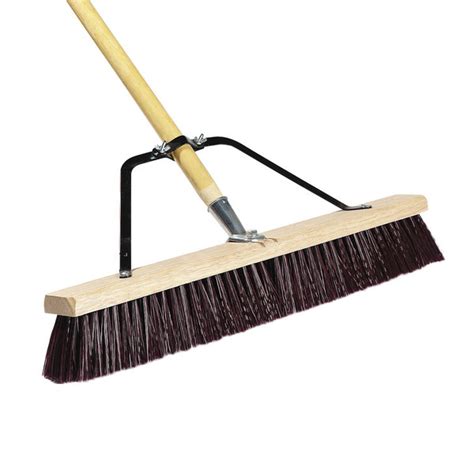 Carlisle 367378tc00 24 Hardwood Push Broom With Maroon Polypropylene Bristles Brace And