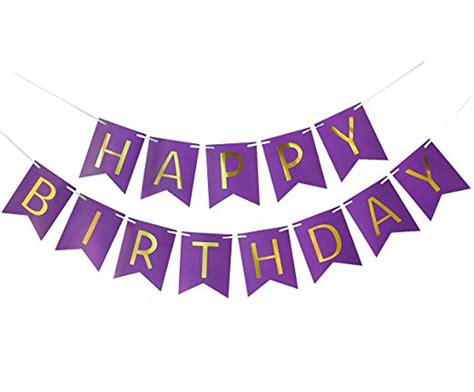 Buy Purple Happy Birthday Banner Purple Card Happy Birthday Banner Golden Letters For Birthday