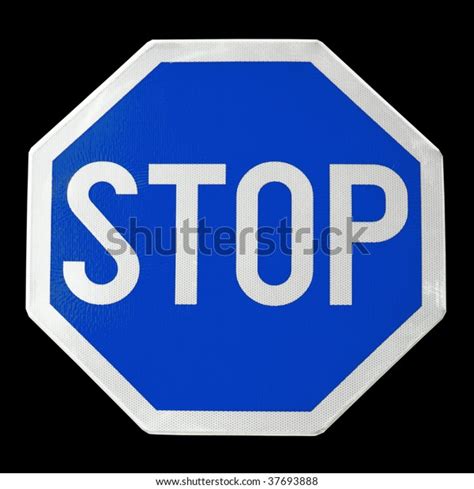Blue Stop Sign Stock Photo Edit Now 37693888
