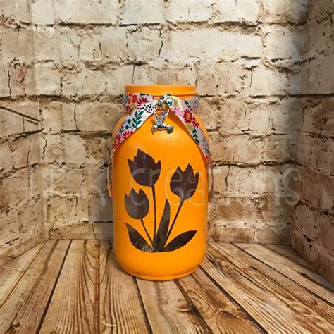 Tulips Painted Mason Jar Tea Light Candle Holder Painted Etsy