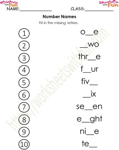 Topic Number Names Number In Words Worksheets Mathematics