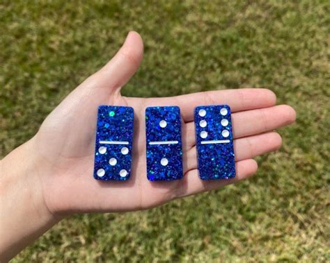 Resin Dominoes Handmade Domino set Blue domino set | Etsy