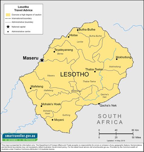 Large Detailed Political And Administrative Map Of Lesotho With Relief