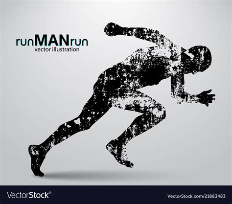 Silhouette Of A Running Man Royalty Free Vector Image