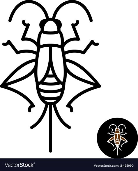 Cricket Insect Stylized Logo Royalty Free Vector Image