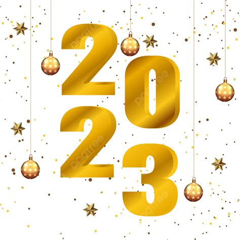 Feliz Ano Novo 2023 Ouro Renderização Em 3d Com Bolas De Natal E