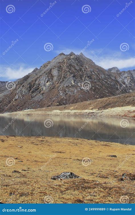 Scenic View Of Sela Lake With Himalaya Mountain Peak And Blue Sky In