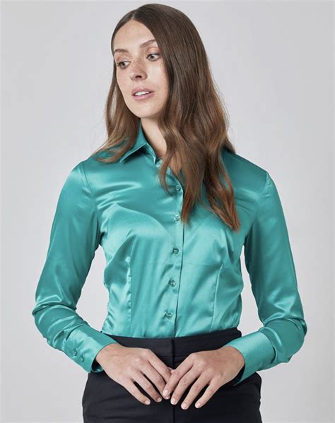 Blouse And Skirt Hawes And Curtis Satin Blouses Satin Shirt Beautiful Blouses Blouse Styles