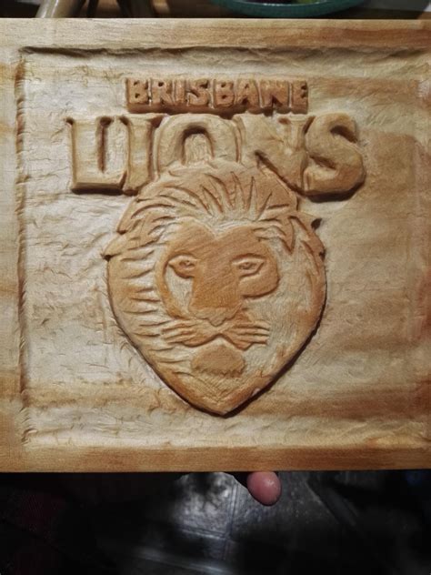 Brisbane Lions Logo Australian Football League Pine With Two Coats