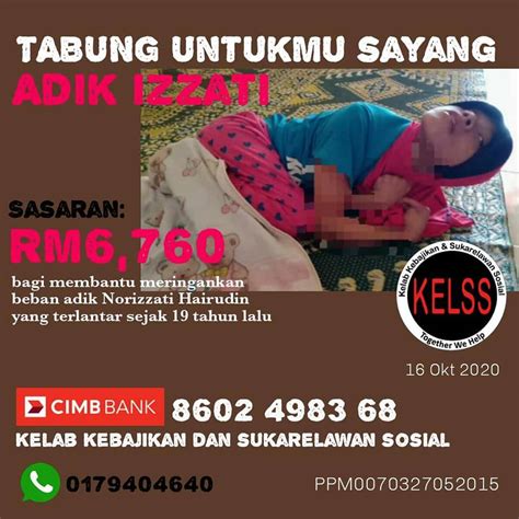 Km28,jalan perniagaan jelatang 2, pusat perniagaan jelatang,, malacca, malaysia. "Tabung Untukmu Sayang." Hidap 'Cerebral Palsy', Izzati ...