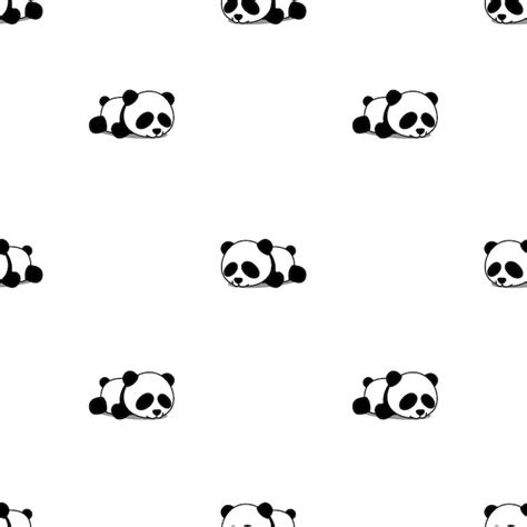Cute Panda Sleeping Seamless Pattern Vector Premium Download