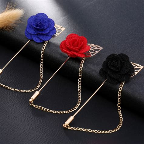 Fashion Gold Color Rose Brooch Pin Women Garment Accessories Jewelry