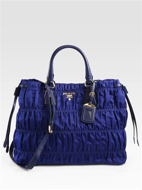 I would like to receive my alert: Prada Tessuto Gaufre Tote Bag in Blue (bluette-blue) | Lyst