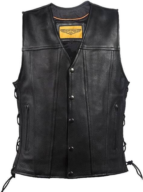 Amazon Com Mens Naked Leather Motorcycle Vest With Concealed Gun
