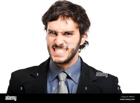 Angry Businessman Isolated On White Stock Photo Alamy