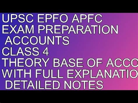 Upsc Epfo Apfc Exam Preparation Accounts Class Theory Base Of