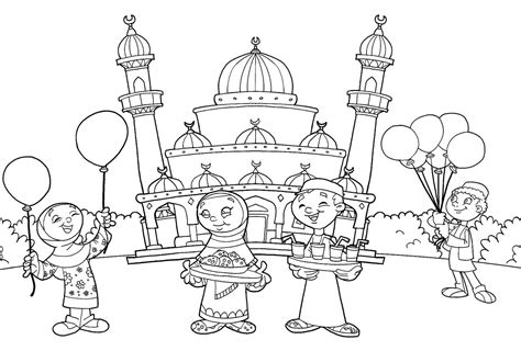 Mewarnai Gambar Masjid Untuk Anak Tk Mewarnai Masjid Sketsa Nabawi
