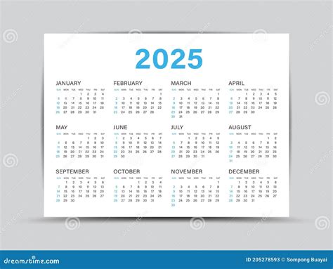 Calendar 2025 Template Desk Calendar 2025 Year Wall Calendar 2025